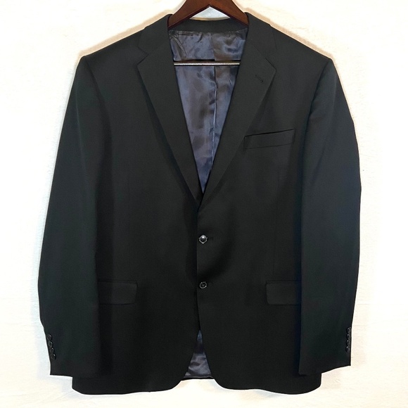 Joseph Abboud Reda Super 110s Italian Fabric Black Wool Blazer/Sport Coat 46L - Picture 1 of 11